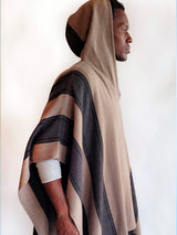 Asymmetric Hooded Poncho/ Unisex