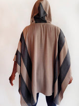 Asymmetric Hooded Poncho/ Unisex
