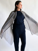 Natural Stripe Feather Toosh Shawl