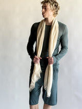 Natural Stripe Feather Toosh Shawl