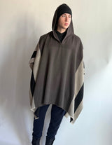 Asymmetric Hooded Poncho/ Unisex
