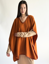 Women Stitched Edge Poncho