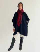 Women Stitched Edge Poncho