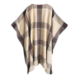 Denis Colomb Lifestyle - Apricot Mist Black Olive Barn Red Cashmere Classic Plaid Poncho