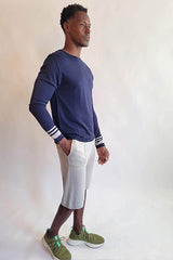 Men's Crewneck Long Sleeve W/Stripes