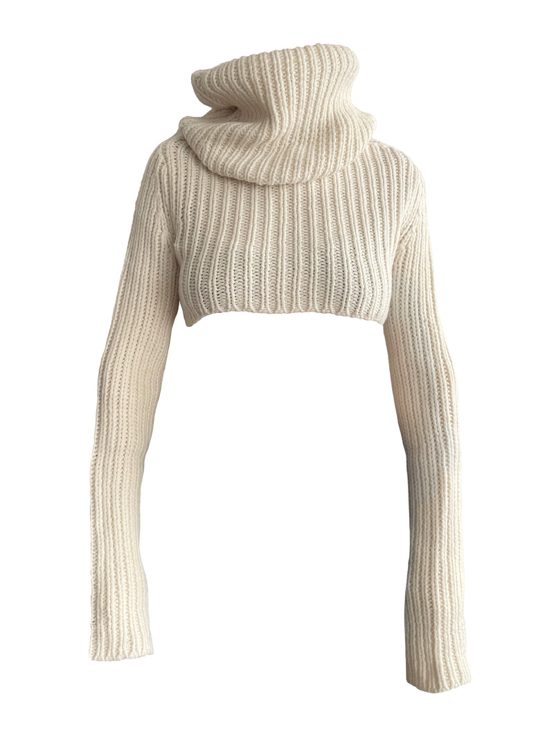 Hand-Knit Cropped Sweater