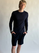 Men's Crewneck Long Sleeve W/Stripes