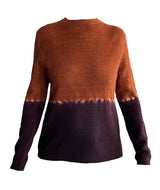 Women's Hand Knit Dip Dye Crewneck Sweater