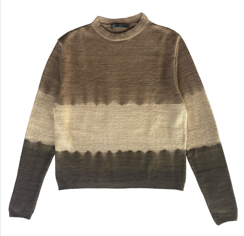 Hand Knit Dip Dye Crewneck Sweater