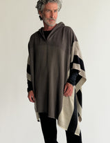 Assymmetric Hooded Poncho/ Unisex