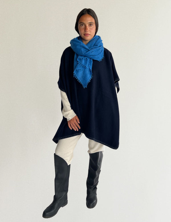 Women Stitched Edge Poncho