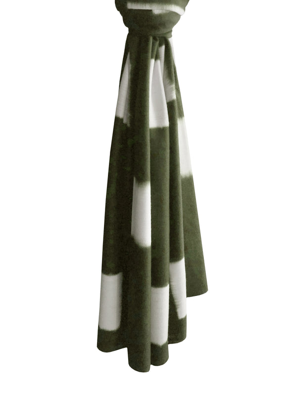Khaki-Green-Cashmere-Silk-Atacama-Tie-Dye-Shawl - Denis-Colomb-Lifestyle