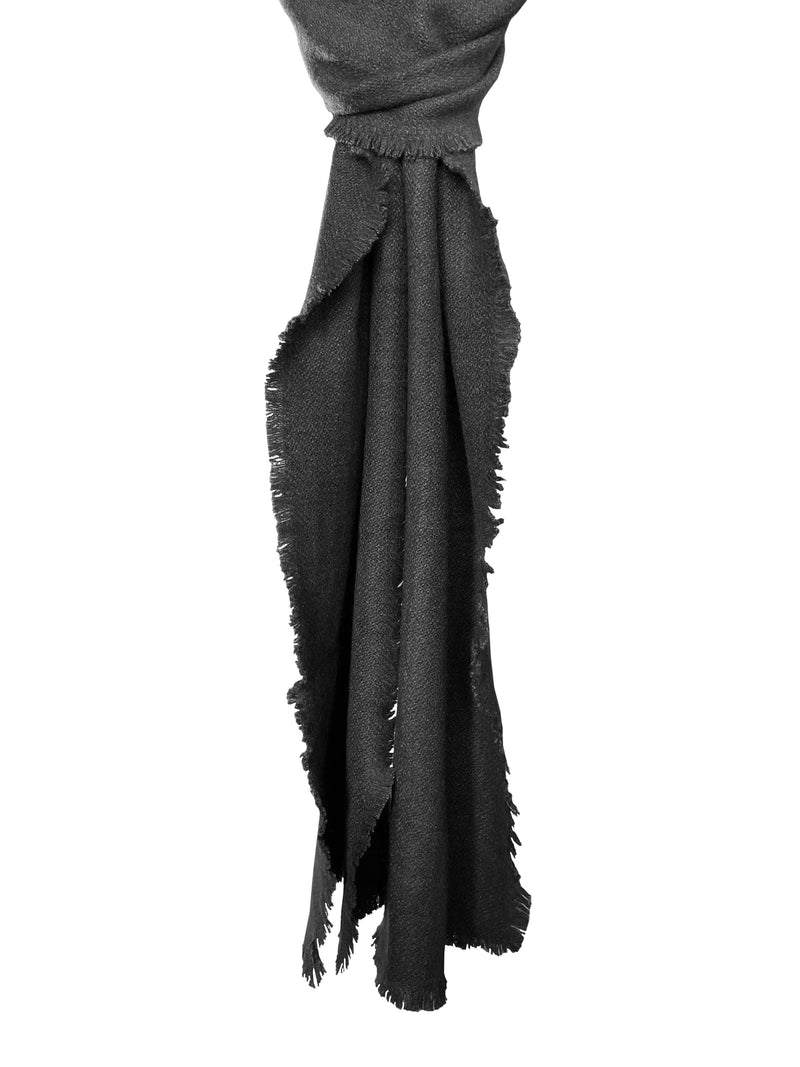 Cashmere-Four-Sided-Fringe-Solid-Scarf - Denis-Colomb-Lifestyle