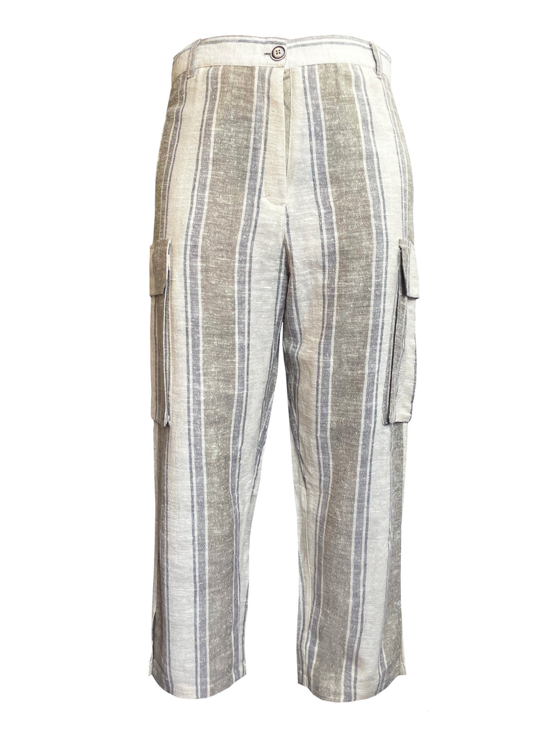 Denis-Colomb-Lifestyle -Raw-Silk-Striped-Cargo-Pants