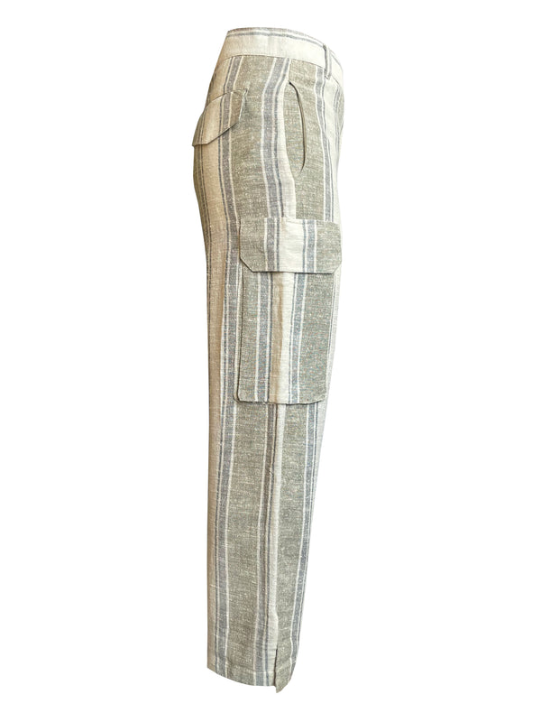 Denis-Colomb-Lifestyle -Raw-Silk-Striped-Cargo-Pants