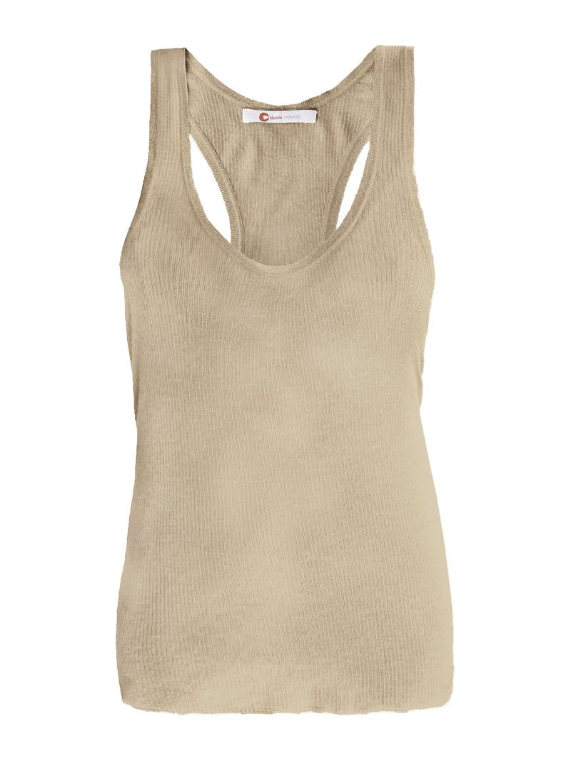 Denis-Colomb-Lifestyle - Silk-Cashmere-Ribbed-Racerback-Tank