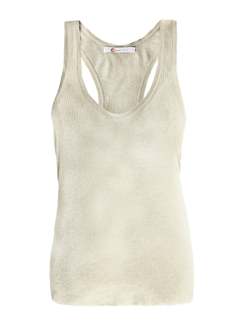 Denis-Colomb-Lifestyle - Silk-Cashmere-Ribbed-Racerback-Tank